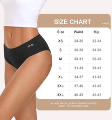 Women's Underwear Cotton Hipster Panties Low Rise Briefs Soft Strench Breathable Ladies Bikini Underwear 6 Pack