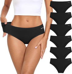 Women's Underwear Cotton Hipster Panties Low Rise Briefs Soft Strench Breathable Ladies Bikini Underwear 6 Pack