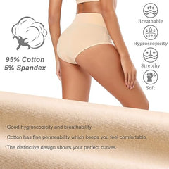 Women's Cotton Underwear High Waisted Full Coverage Ladies Panties (Regular & Plus Size)
