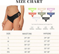 Women Lace Cheeky Low Rise Panties Comfy Bikini Criss Cross Underwear 4 Pack