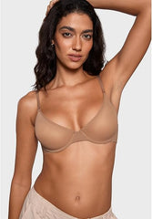 Women's Cosnufy Sheer Balconette Bra Demi Unlined Plunge Mesh See Through Sexy Bras Underwire