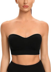 Strapless Bras for Women Non-Slip Silicone Bandeau Bralette Seamless Wireless Strapless Bra Padded