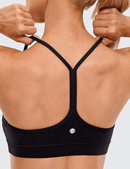 Butterluxe Womens Y Back Sports Bra - Padded Racerback Low Impact Spaghetti Thin Strap Workout Yoga Top