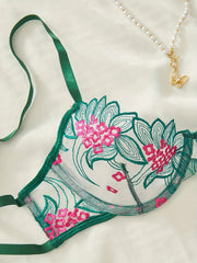 Floral Embroidery Mesh Top